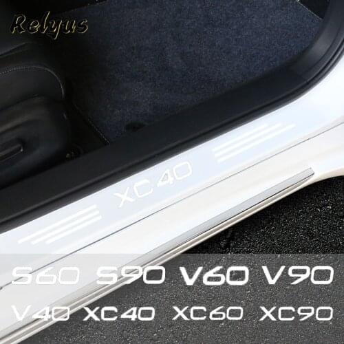 Car Door Sill Edge Protector Threshold Decoration Anti Scratch Transparent Film For Volvo S60 S90 V40 V60 V90 XC40 XC60 XC90