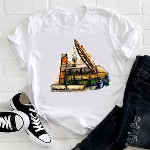 Women Clothing Vintage Watercolor Fashion 90s Ladies Short Sleeve Summer Clothes Print Tshirt Female Tee Top Graphic T-shirt