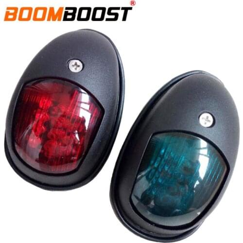 1 Pair ABS Plastic Waterproof Universal 12V Red Green LED Light Navigation Light Signal Lamp For Yacht Boat Marine