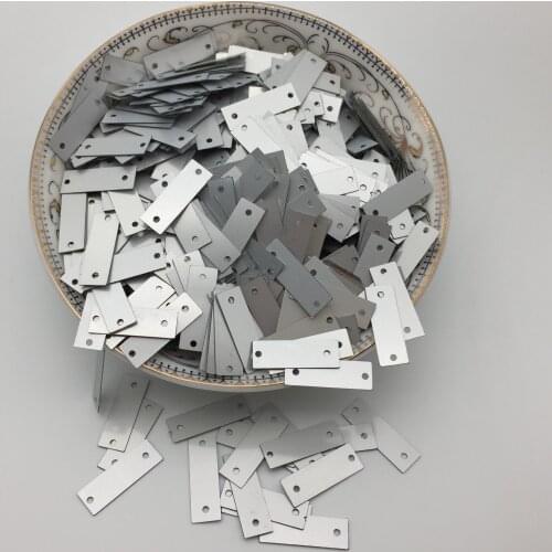 50g 6*19mm Rectangle Sequins Flat Paillettes 2 Side Holes Shoes Bags Garment Accessory Wedding Crafts DIY Flakes Dull Silver