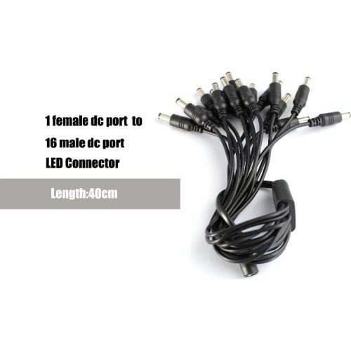 DC 1 Female to 16 Male Power Splitter CCTV Security System Camera plug Adapter Cable Connector Jack