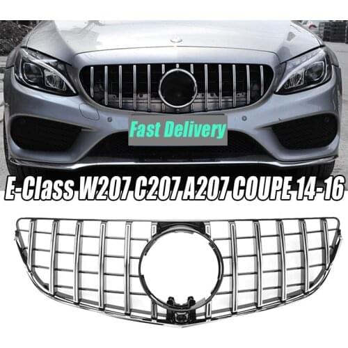 1 Pcs Car Chrome Grille Grill For Mercedes Benz E-Class W207 C207 A207 COUPE 14-16 Car Styling Car Accessories GTR Style