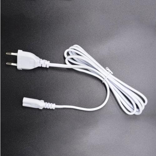 White / black 1.2M EU European 2-Prong Port AC Power Cord Cable Slim Power Cable for most printer & laptop AC power adapters