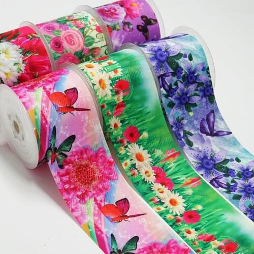 Free shipping 3 inch 4th of July Cartoon Printed Grosgrain Ribbon Craft Suppliers 51742