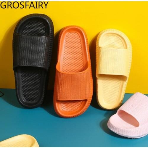 Super thick-soled home slippers for ladies/men and women couples set-toe slippers, indoor silent bathroom slippers