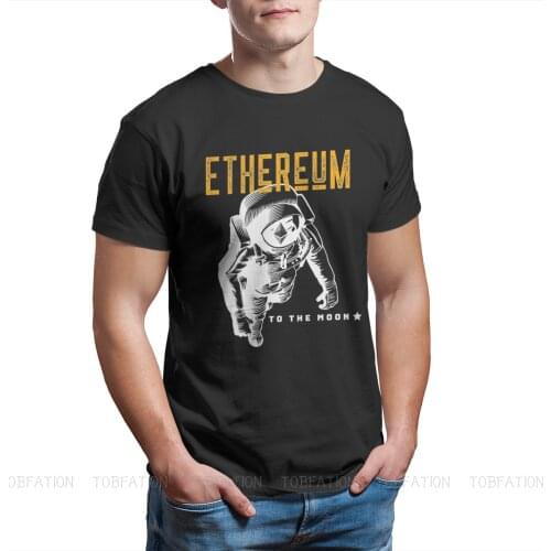 Ethereum Moon Man Graphic TShirt Bitcoin Cryptocurrency Miners Meme Streetwear Leisure T Shirt Men Short Sleeve Gift Idea