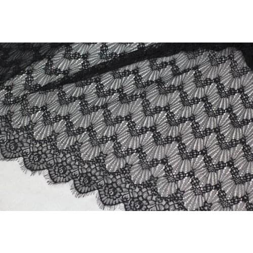 GLace 3M/Lot White Black DIY Exquisite Classic Eyelash Lace for Dress Decoration Embroidery Lace Fabric TX730