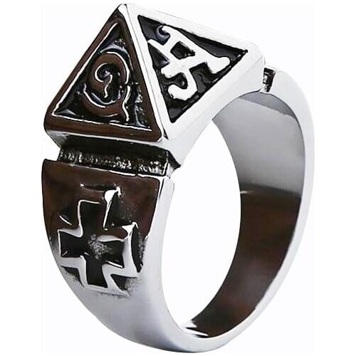 Punk Retro Self Defense Pyramid Ring Titanium Steel Personal Safety Outdoor Survival Men Women Protection Jewelry Fight EDC Tool