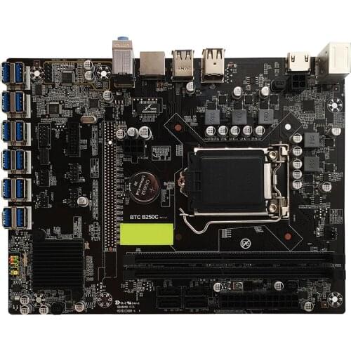 B250C Computer Motherboard With 12 Graphics Slot USB3.0 To PCI-E Interface Meticulous Workmanship Motherboard