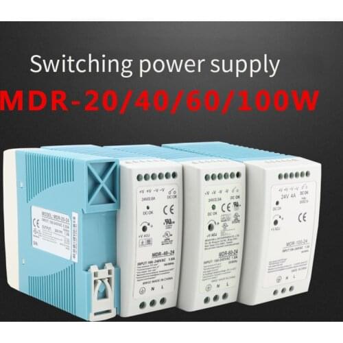MDR-10 Single Din Rail Power Supply Ac-dc Driver Transformers for LED Strip Light 20 30 40 60 100 12V 24V 10W 60W100W