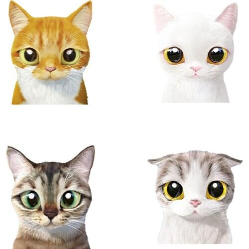 Three Ratels QC522 Cute kitten wall stickers home decoration living room car hood sticker laptop decal