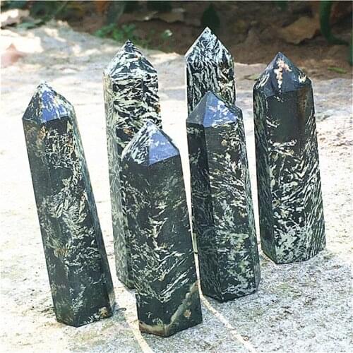 Natural Songhua Stone point quartz crystal point wand tower healing