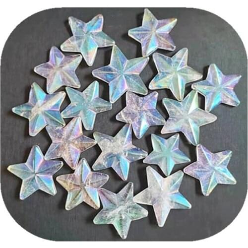 New arrivals carved Folk Crafts natural crystal stone angel aura clear quartz crystal star for Healing gift