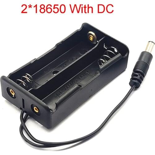 1 Pcs new Power bank 18650 Battery Holder Plastic Battery Holder Storage Box Case for 2x18650 With DC5.5 * 2.1mm power plug