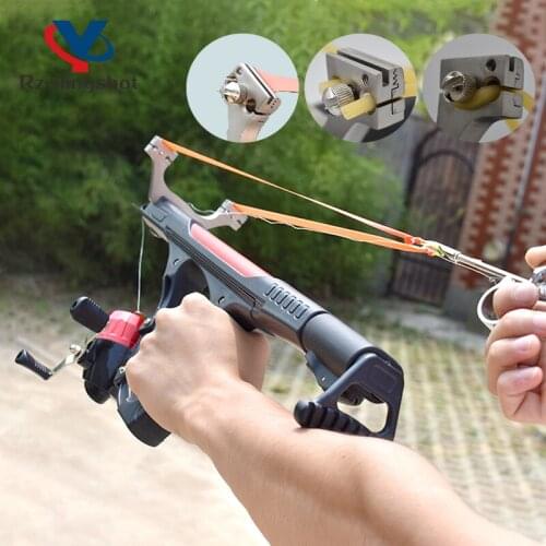Fishing Slingshot Upgrade Bow Head Comfortable Handle High Power Quality Catapult with Fishing Reel Outdoor Hunting Shooting New