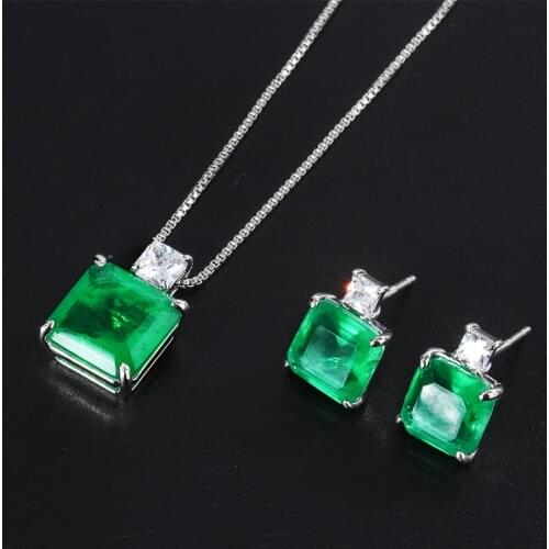 SINZRY 2020 new Luxury jewelry Cubic Zirconia square CZ elegant vintage womens chokers necklace earring jewelry sets