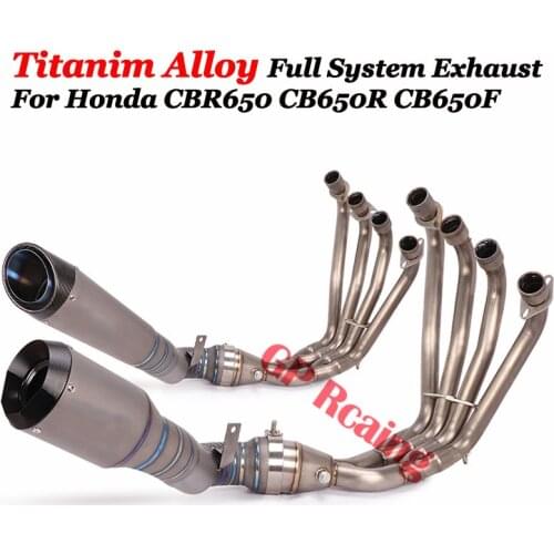 Slip On For Honda CB650F CBR650R CBR650 Motorcycle Full Exhaust Systems Exhaust Pipe Titanium Alloy Front Link Pipe Esacpe Moto