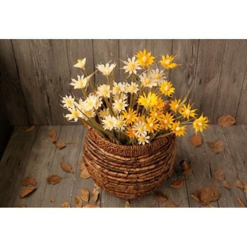 24pcs Preserved White/Yellow Dried Daisy Flowers For Bouquet Vase Making Decoration Material Accessory Craft DIY
