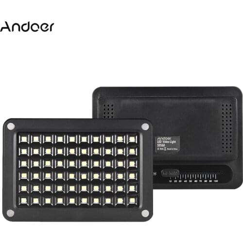Andoer S9560 Mini LED Video Light Lamp Panel 5500K Color Temperature 60pcs LEDs for Canon Nikon Sony DSLR Camera Camcorder