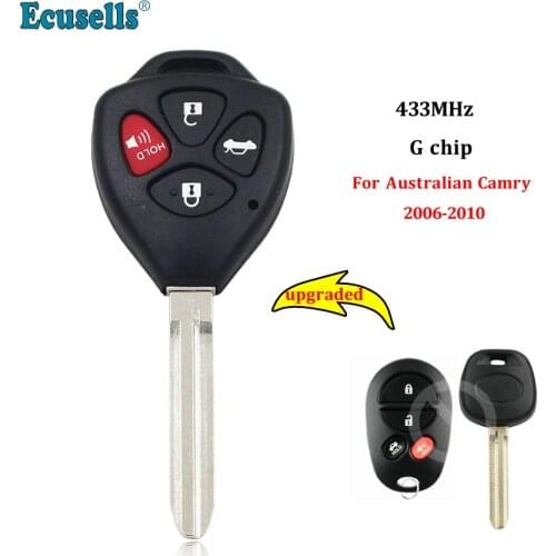 Upgraded Remote Car Key Fob 433MHz G Chip for Australian Toyota Camry 2006-2011 uncut TOY43 blade