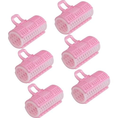 Pack Of 6pc Plastic Curler Roller Grip Hair Styling Curler Hairdressing Tool