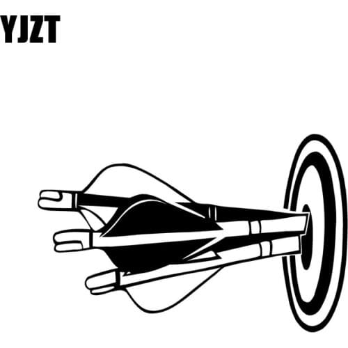 YJZT 15.2CM*9.8CM ARROWS TARGET LONG BOW CROSSBOW VINYL DECAL CAR STICKER Black/Silver C10-02001