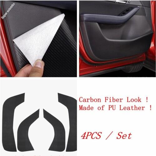 Lapetus Car Door Anti-kick Pad Carbon Fiber PU Leather Mat Anti-dirty Sticker Protective Cover Fit For Mazda CX-30 2020 2021