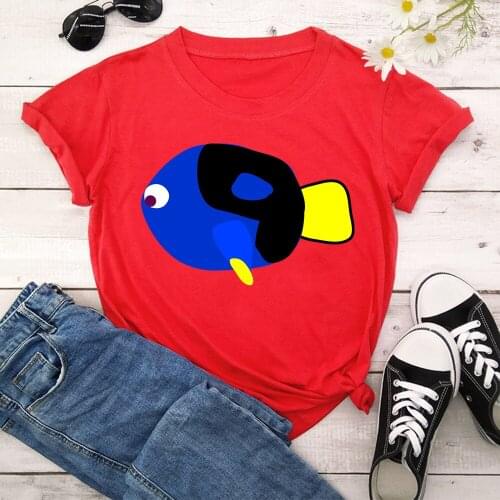 Fish Women T-shirt Girl Short Sleeve casual Korean Style Tops TX9340