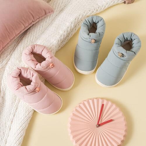 Winter Home Fur Slippers Men Down-cotton Indoor Shoes For Mens/Woman Warm Casual Plus Size Casual Slipper