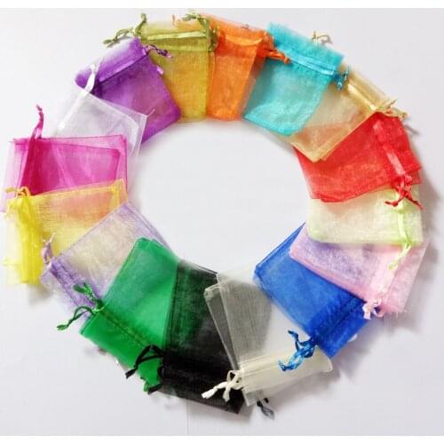 10*15cm 100pcs Multi-color Gift Bags For Jewelry/wedding/christmas/birthday Yarn Bag With Handles Packaging Organza Bags