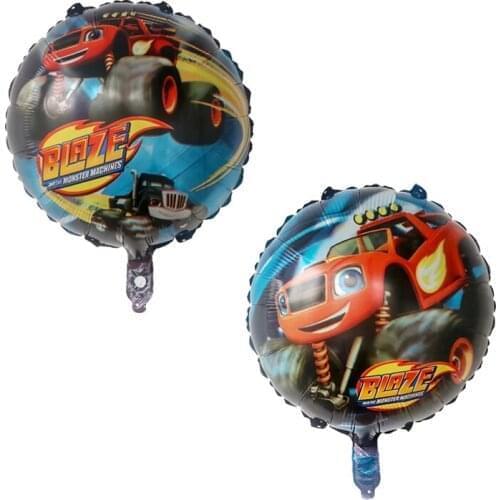 10pcs Racing Car Party Decorations Blaze Monster Machines 18inch round Balloon Birthday Party Boys Favors Baby Shower supplies