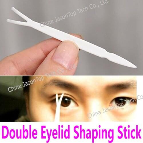 10pcs Y-shape Stick for Double Eyelids Paste Shaping Tool Plastic Clipper Fork Wear False Eyelashes Forks Portable Makeup Tools
