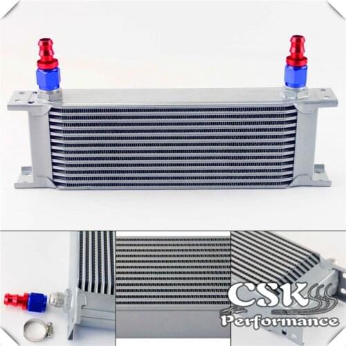 13 Row 8AN Universal Engine Oil Cooler 3/4"UNF16 + 2pcs AN8 Straight Fittings