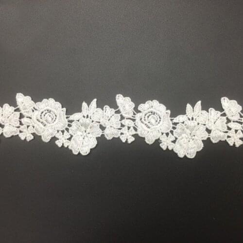 15yards Hot Sale White African Cord Lace High Quality Black Lace Trim Fabric Sewing Accessories Flower DIY Materials Lace Ribbon