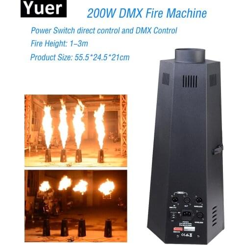 200W Flame Fire Machine Sparkler Flame Projector 3m Height Professional DJ Party Disco Stage Effect Equipment DMX 512 Control