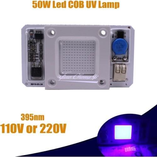 50W 395nm Led UV Lamp Chip 110V 220V DOB AC Ultraviolet Cure Metal Detector Quartz Black Light Germicidal Disinfection
