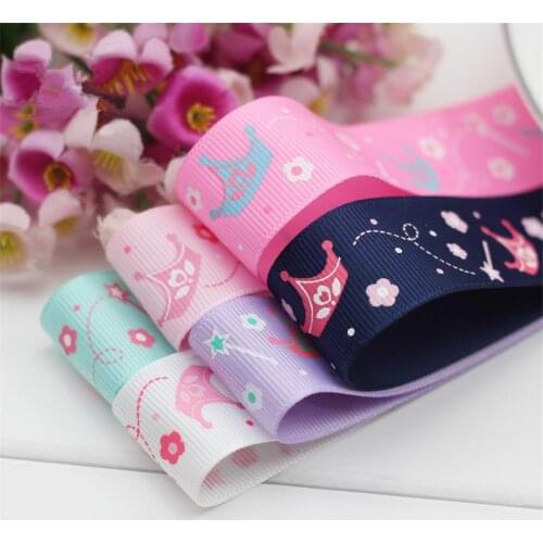 6Yards/set Mixed color 1''(25mm) Printed Grosgrain Ribbon 100% Polyester Cintas Ruban Hair Accessories DIY Zakka Tape Ribbons