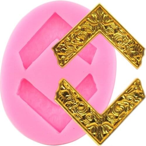 Baroque Relief Silicone Mold DIY Party Lace Frame Cake Border Fondant Molds Cake Decorating Tools Resin Candy Chocolate Moulds