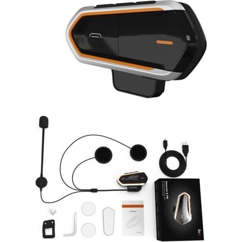 QTBE6 Motorcycle Helmet Intercom Headphones Wireless Intercom Handsfree Waterproof FM Radio Headset Motorcycle Headphone