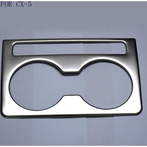 For Mazda CX-5 CX5 2017 2018 KF Car Chrome Rear Seat Drink Cup Holder Cover Sticker Bezel Surround Frame Matte Brushed