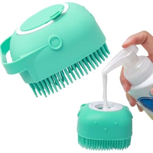 Household Pet Dog Shampoo Brush Cat Massage Comb Grooming Scrubber Brush for Bathing Short Hair Soft Silicone Rubber Brushes