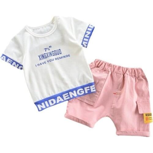 Children Clothes Summer Short Sleeve Tshirts + Shorts Suit Baby Boys Printed Clothing Girls Boutique Outfits Casual 2 Piece Set