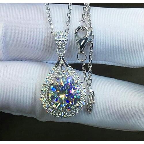 Huitan Luxury Water Drop Shaped Pendant Necklace with AAA Cubic Zirconia Women Wedding Engagement Accessories Classic Jewelry