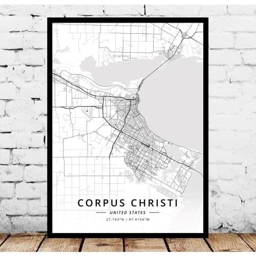Corpus Christi US USA Map Poster