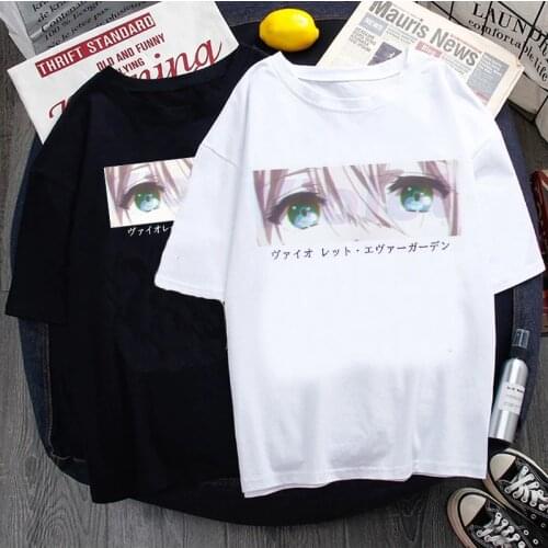 Hot Japanese Anime Violet Evergarden T Shirt Men Kawaii Cartoon Graphic Tees Harajuku Unisex Tops Funny Manga T-shirt Male