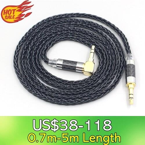 LN007674 8 Core black Silver Plated Braided Earphone Headphone Cable For Fostex T50RP Mk3 T40RP Mk2 T20RP Mk2 Dekoni Audio Blue