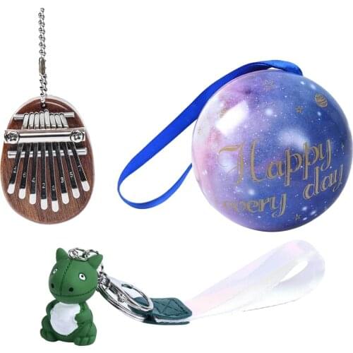 8 Key Mini Kalimba Exquisite Finger Thumb Piano Marimba Musical Pendant Gift for Backpack Schoolbag Musical Lovers