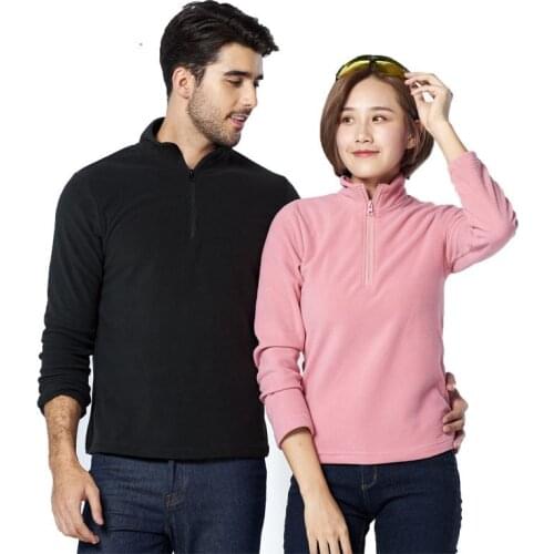 Men Women Outdoor Polar Fleece Shirt Autumn Winter Windproof Thermal Breathable Pullover Camping Riding Sports Sweat Shirt
