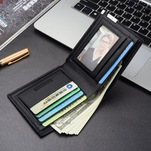 Mens Wallet Business Horizontal Purse Solid Color Credit Card Holder Coin Pocket Passport Cover Pack Simple Money Bag Clutch