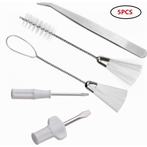 5Pcs Sewing Machine Service Kit- 2pcs Double Ended Cleaning Brushes,2 Different Size Screwdrivers And Tweezer Sewing Tools Set